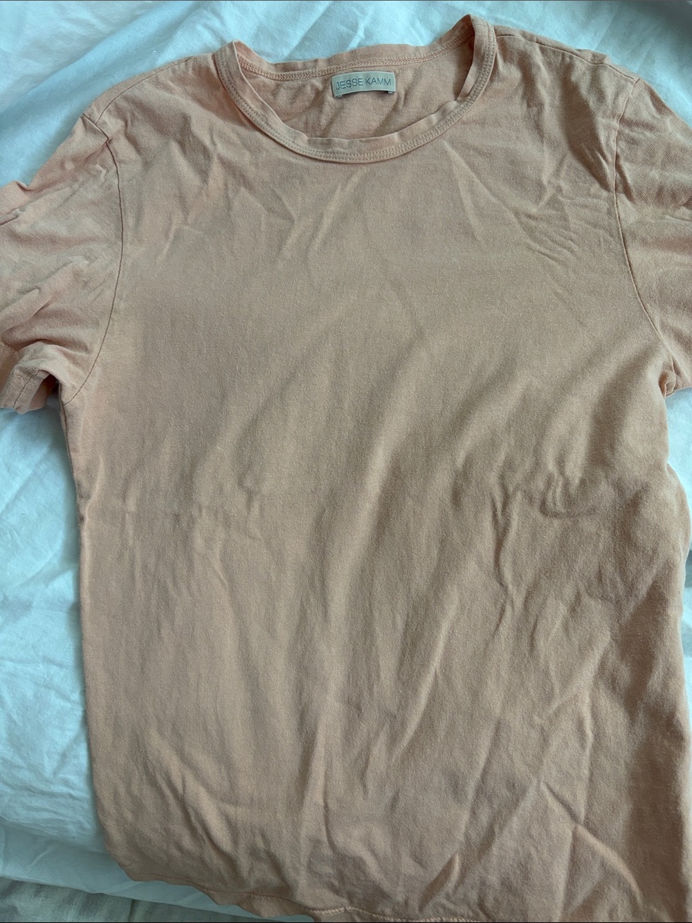 Jesse Kamm Peach Short Sleeve Tee size medium GUC